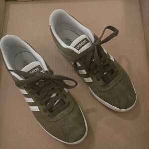 Adidas Women's Olive Suede Lifestyle Sneakers - Olive/White